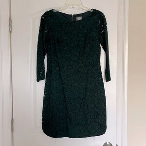 Dark green lace dress. Size 8